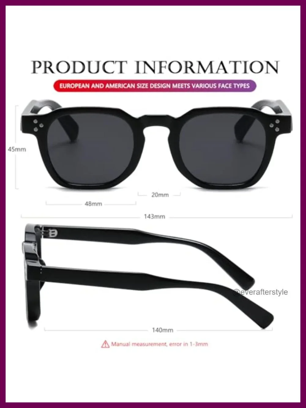 Retro Square Sunglasses for Women Men UV400 Protection Thick Frame Shades